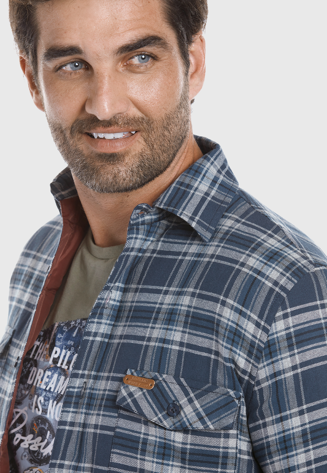 CHAQUETA OVERSHIRT CHECHERED FJ NAVY - 4