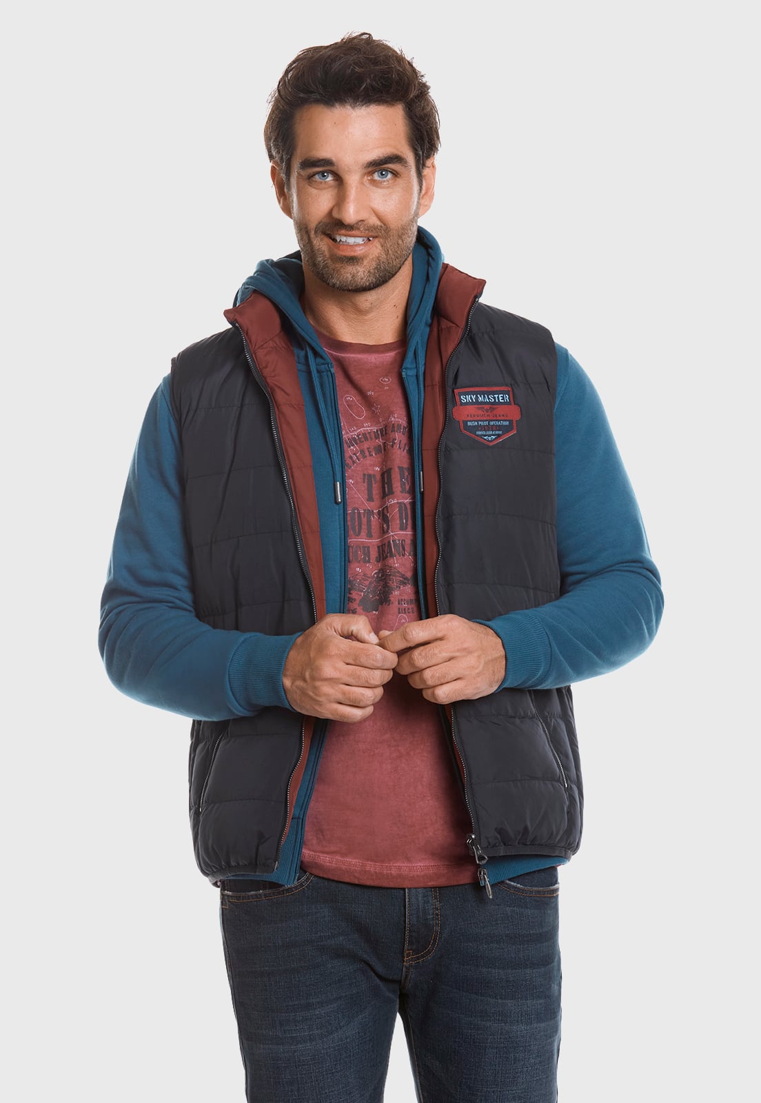 CHAQUETA SIN MANGAS REVERSIBLE FJ NAVY - 1