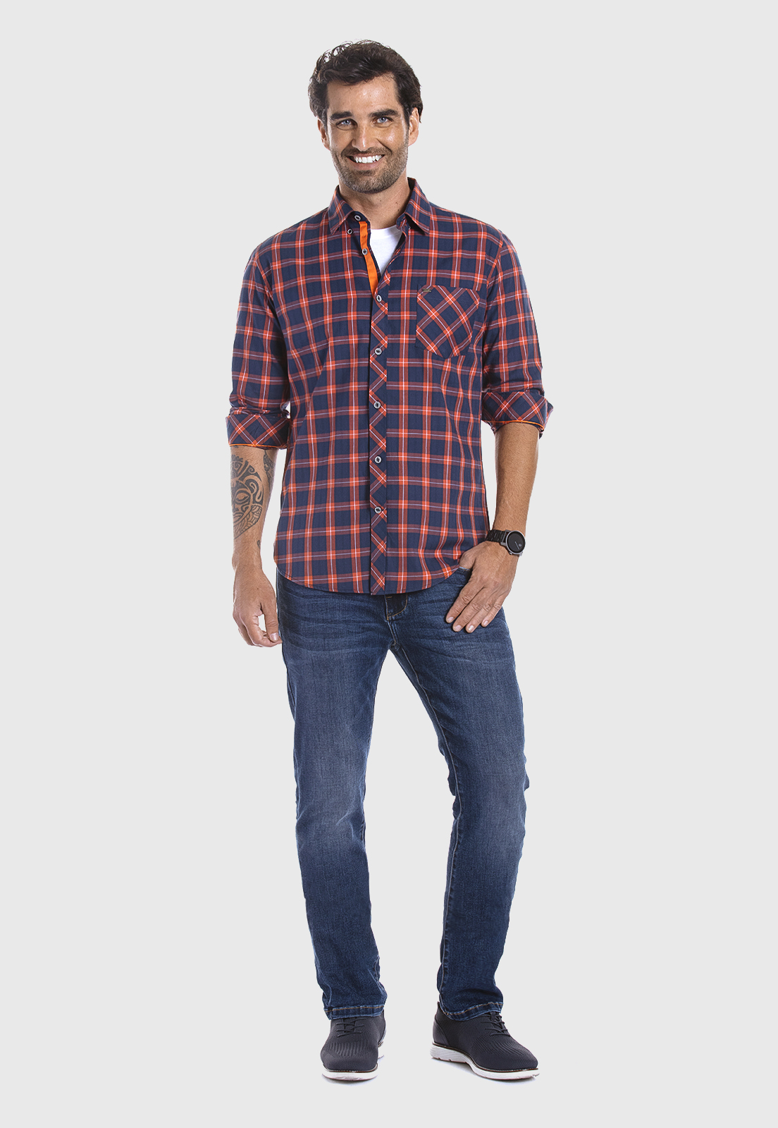 CAMISA CHECKERED TEXAS FJ COPPER - 2