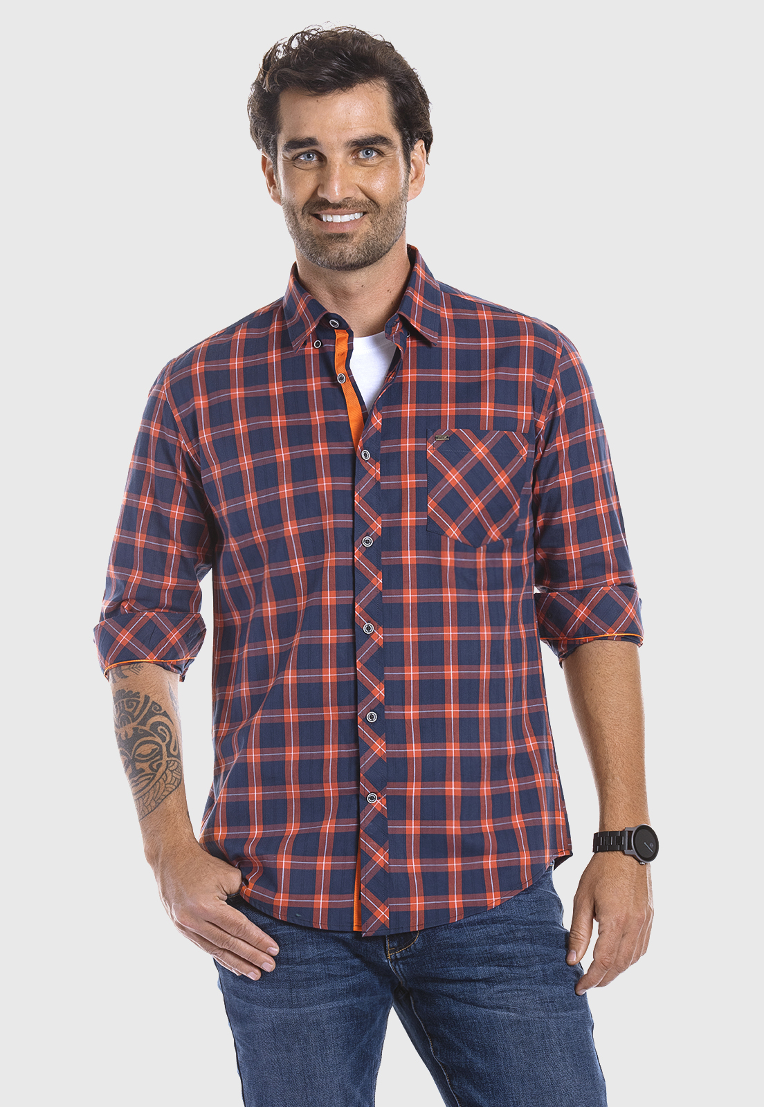 CAMISA CHECKERED TEXAS FJ COPPER - 5