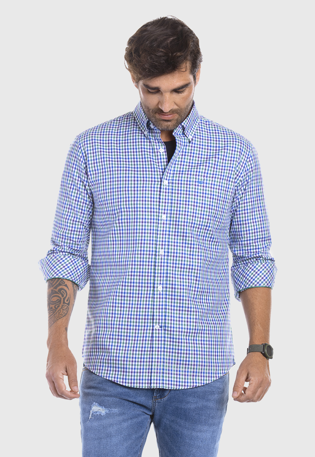 CAMISA CHECKERED ARIZONA GREEN - 1