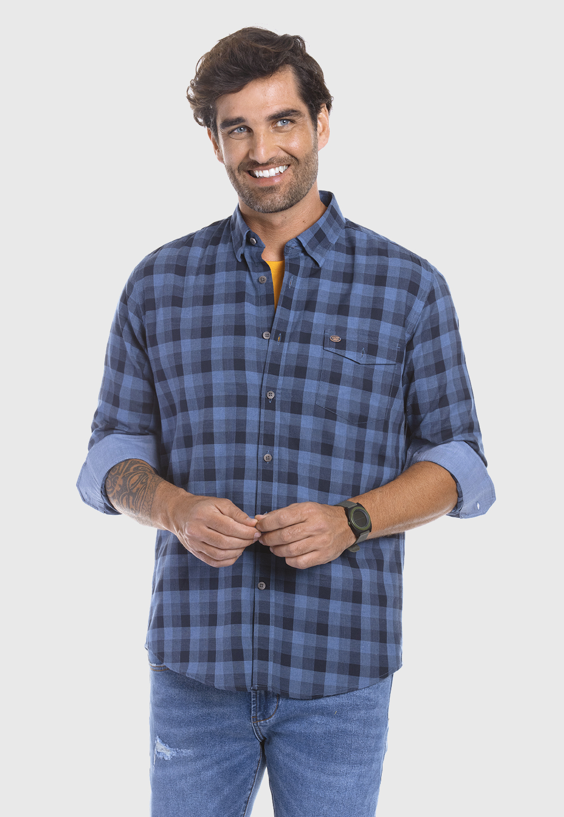 CAMISA CHECKERED DAKOTA F STEEL - 1