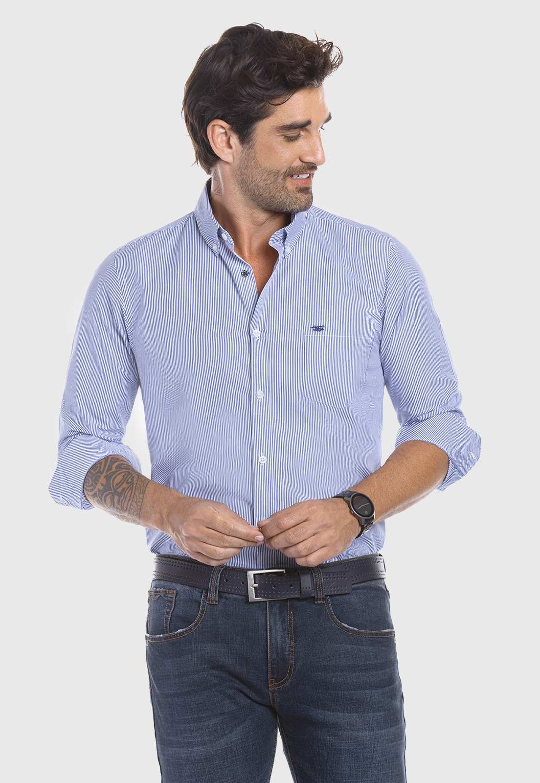 CAMISA STRIPED COLLEGE F DK. NAVY - 1
