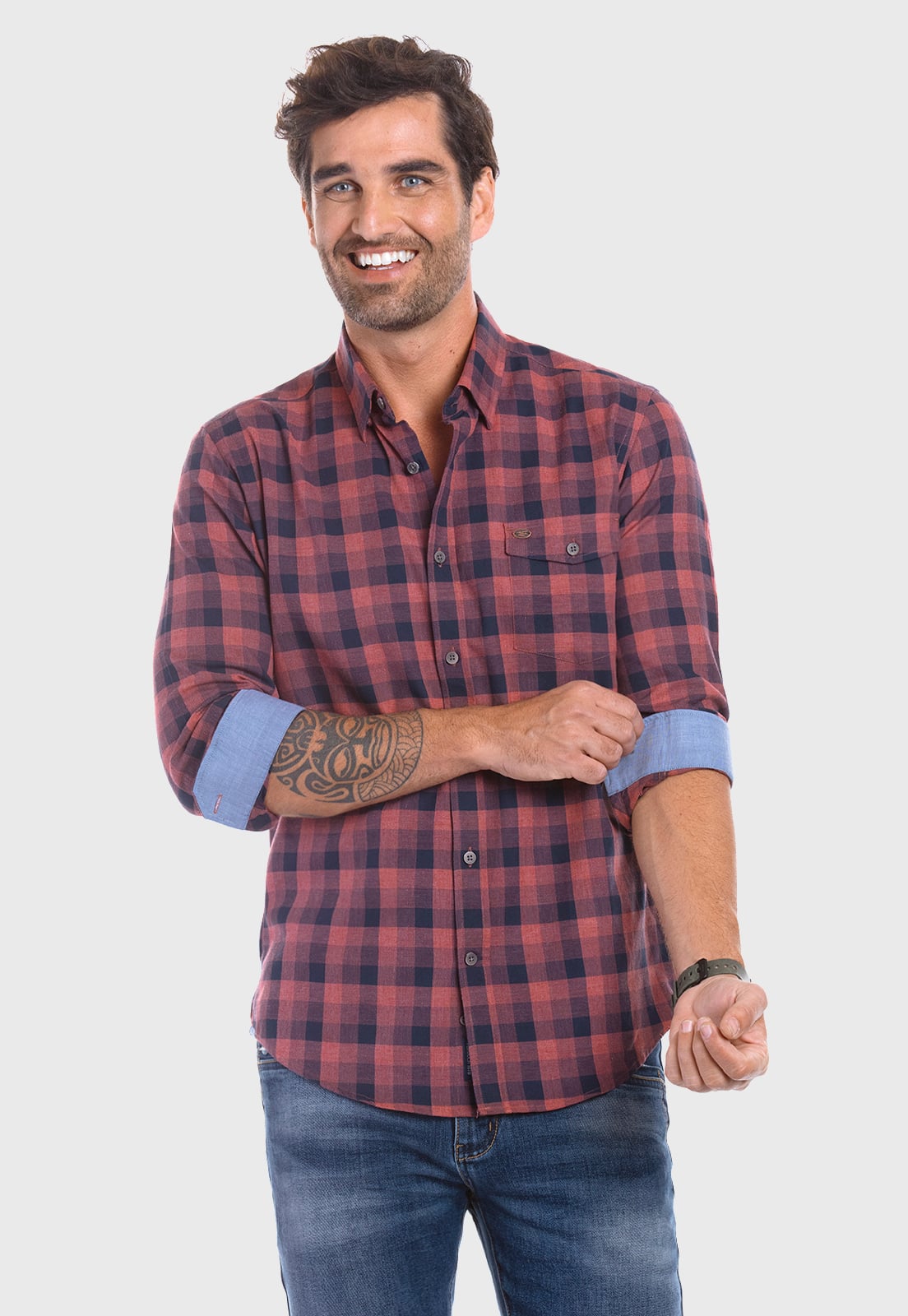 CAMISA CHECKERED DAKOTA F COPPER - 1