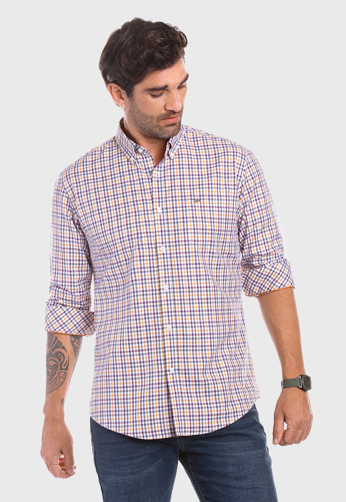 CAMISA CHECKERED ARIZONA MUSTARD - 1