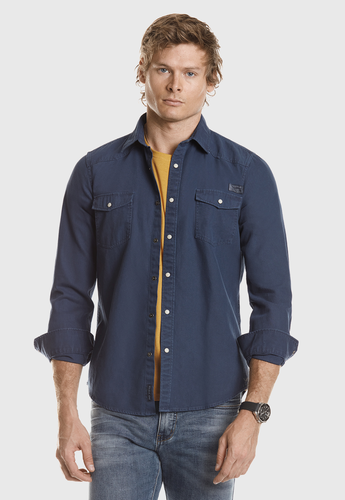 CAMISA DENIM MEMPHIS FJ NAVY - 1