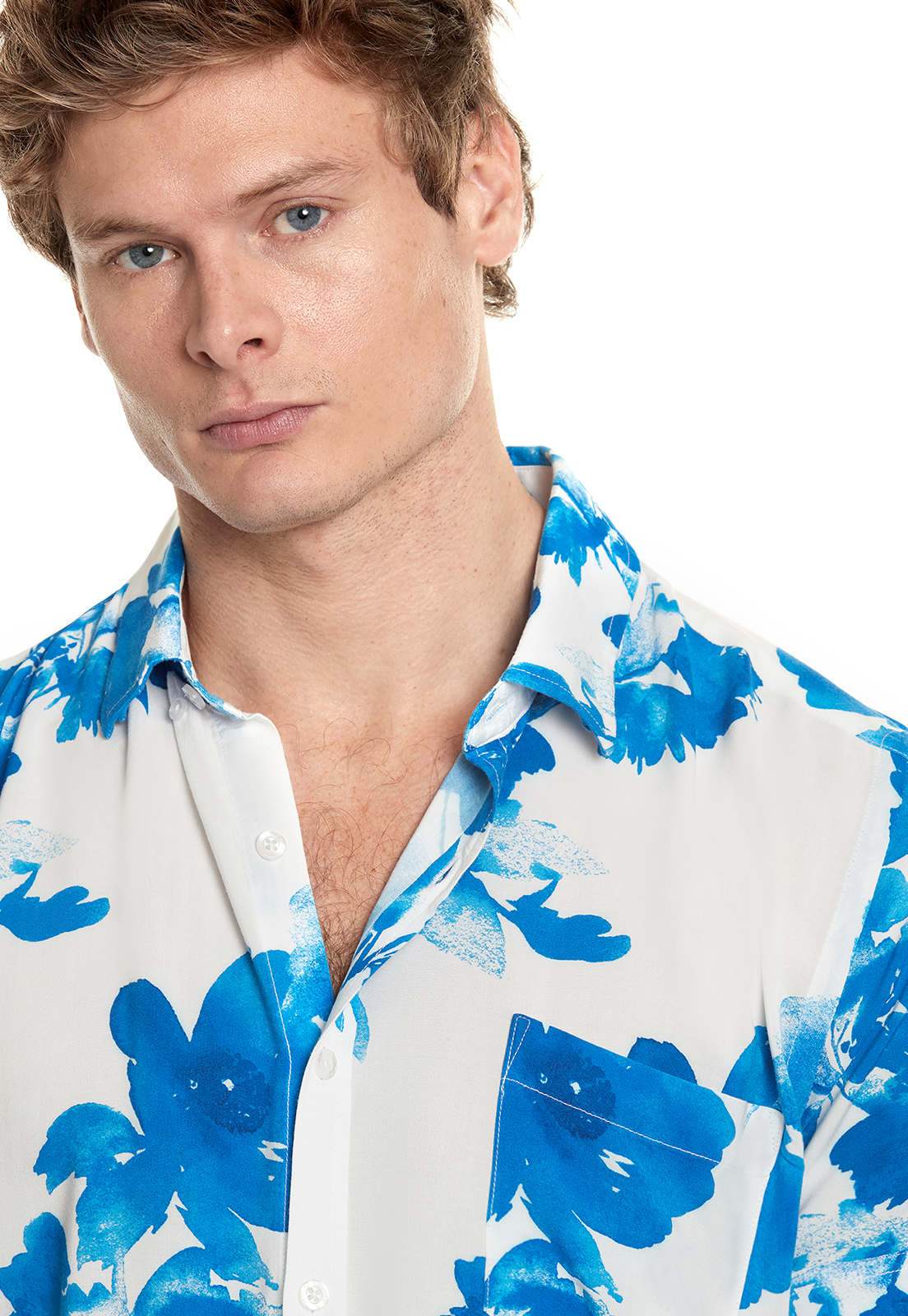 CAMISA ESTAMPADA ACUARELA FJ INDIGO - 4