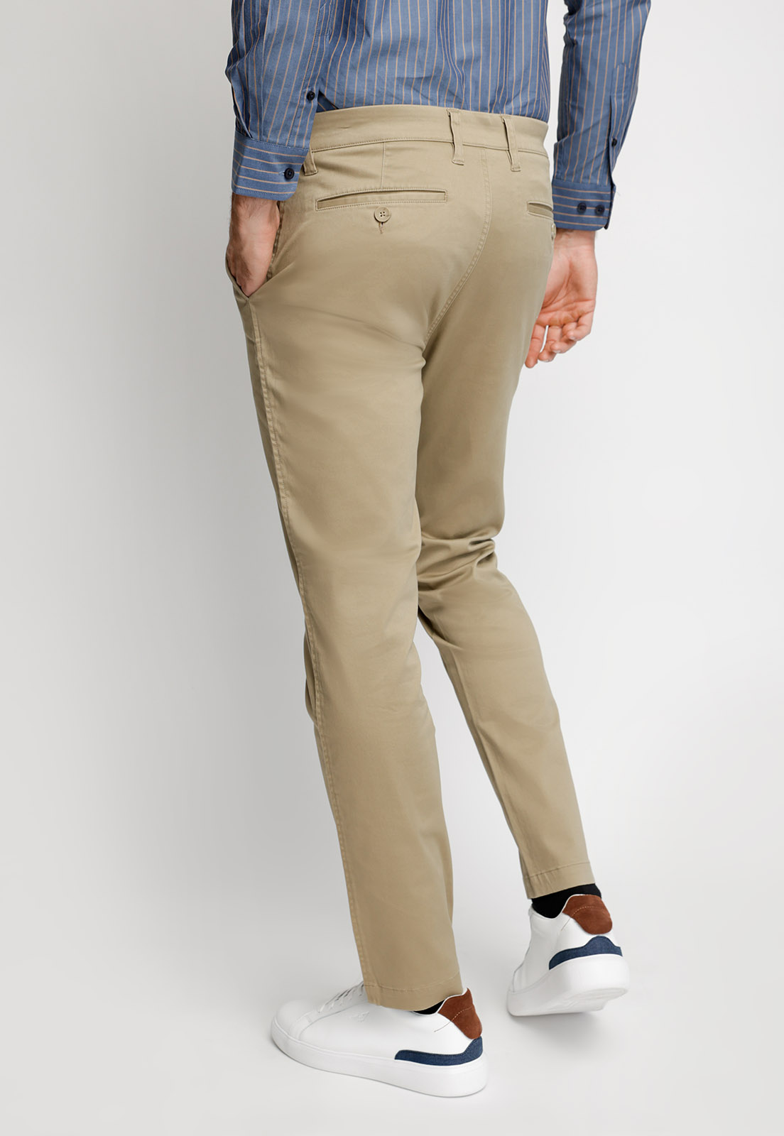 PANTALÓN TWILL SIN PLIEGUES SLIM L/31 KHAKI - 2