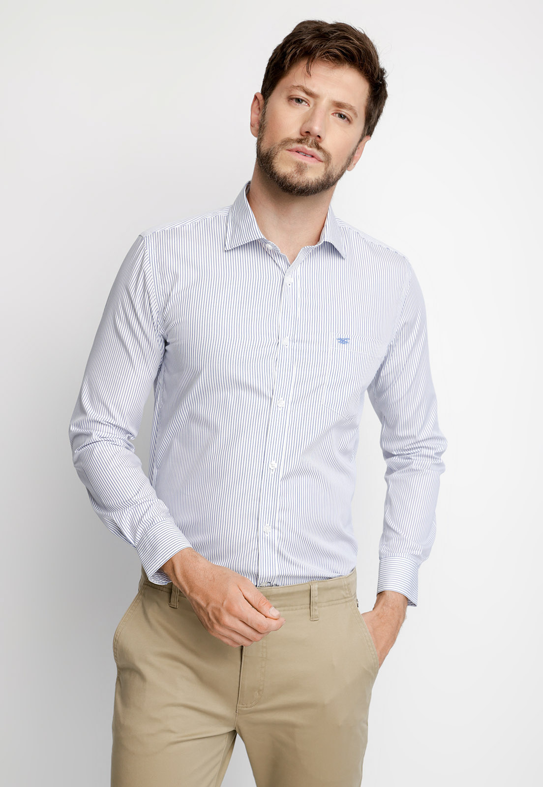 CAMISA SMART CASUAL HOUSTON BLUE - 1