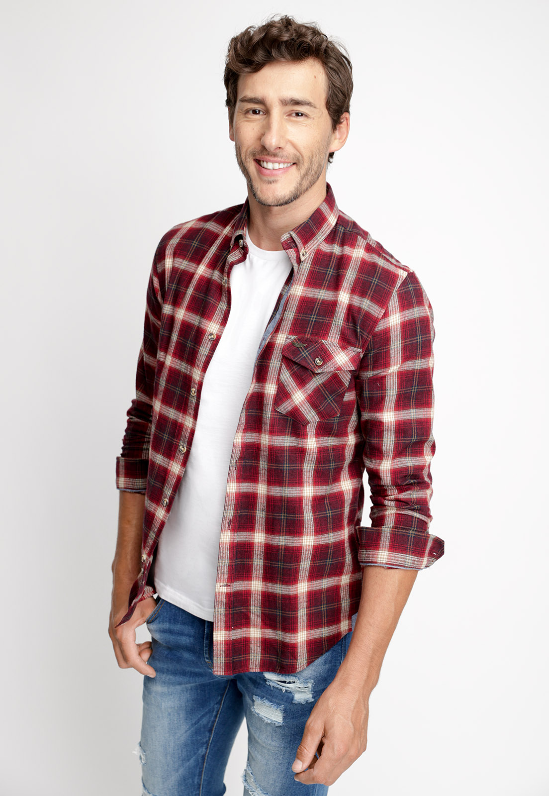 CAMISA CHECKERED COLORADO FJ WINE - 1