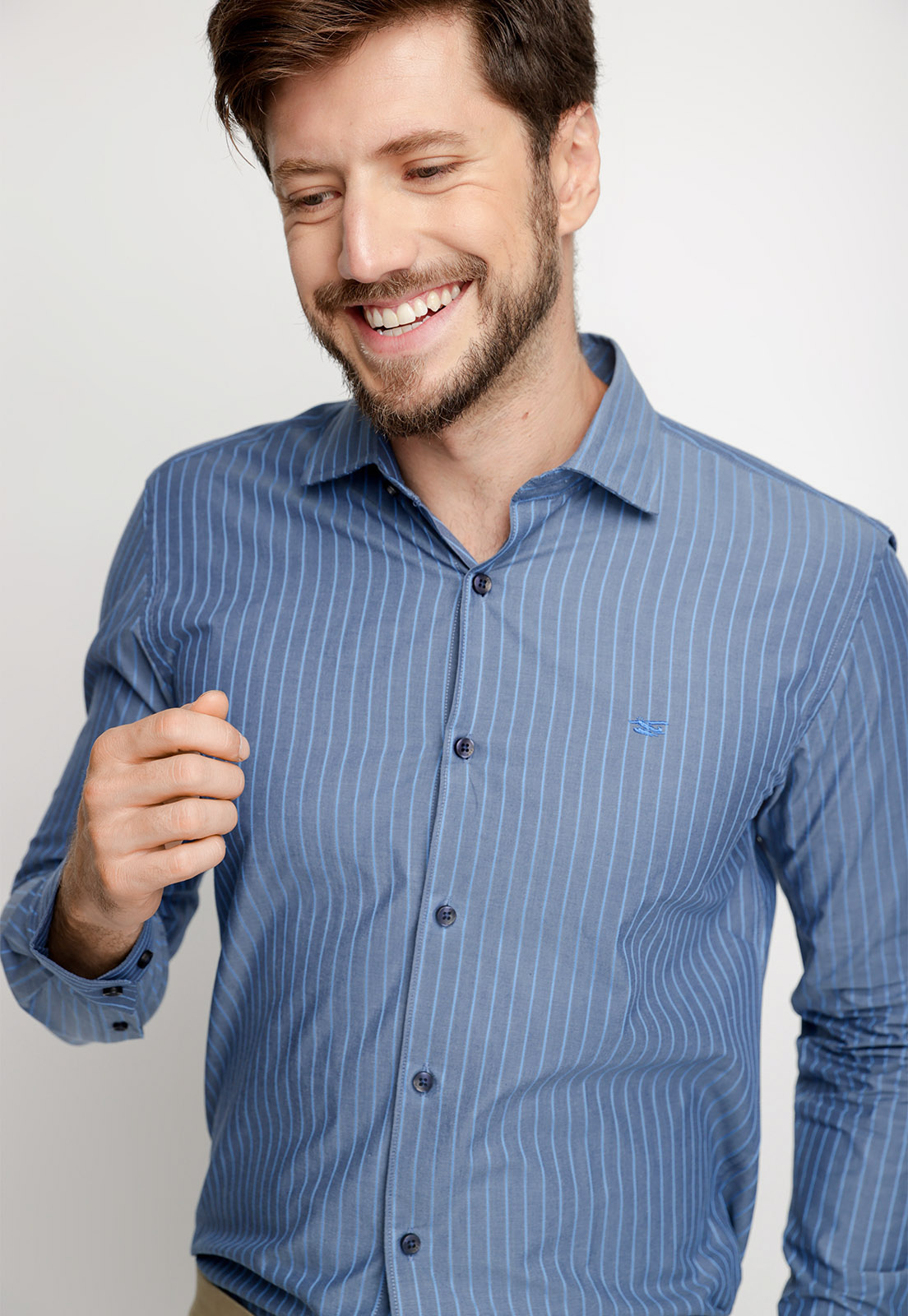 CAMISA STRIPED COLOR F SKY - 3