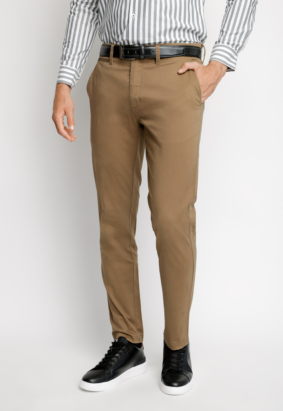 PANTALÓN TWILL SIN PLIEGUES SLIM L/31 TOASTED - 1