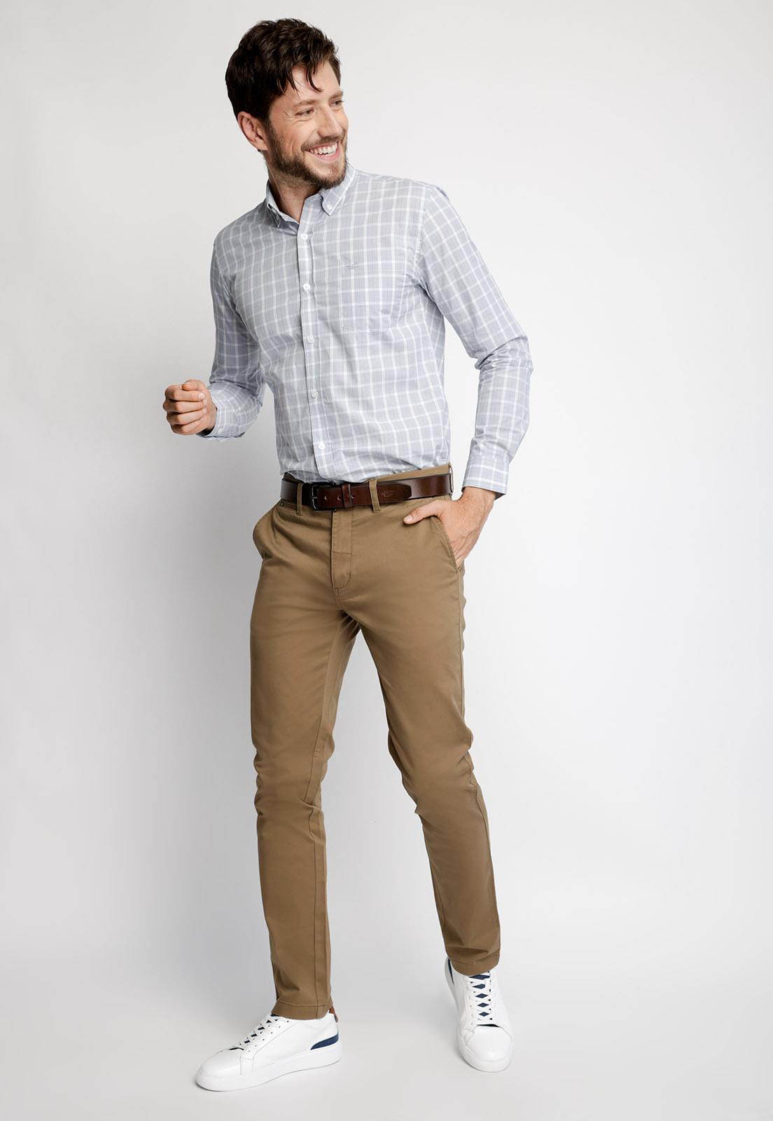 PANTALÓN TWILL SIN PLIEGUES SLIM L/33 TOASTED - 4