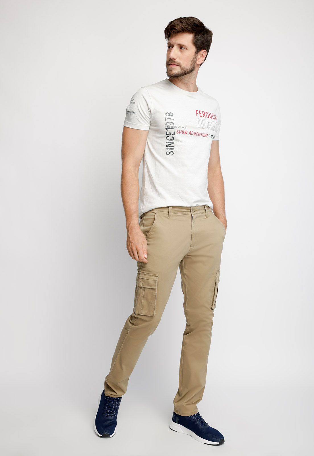 PANTALÓN CLÁSICO CARGO F BEIGE - 4