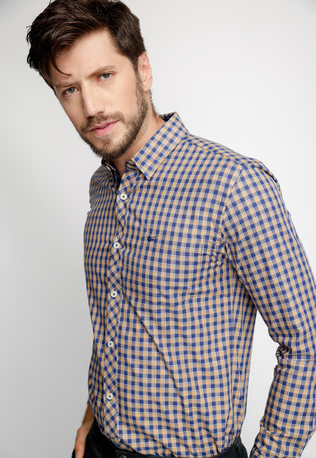 CAMISA CHECKERED DAKOTA F GOLD - 3