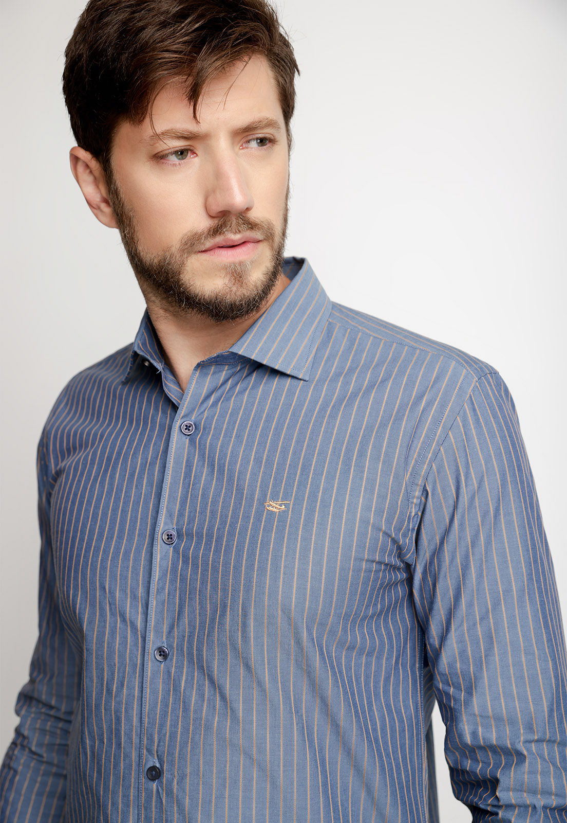 CAMISA STRIPED COLOR F CAMEL - 3