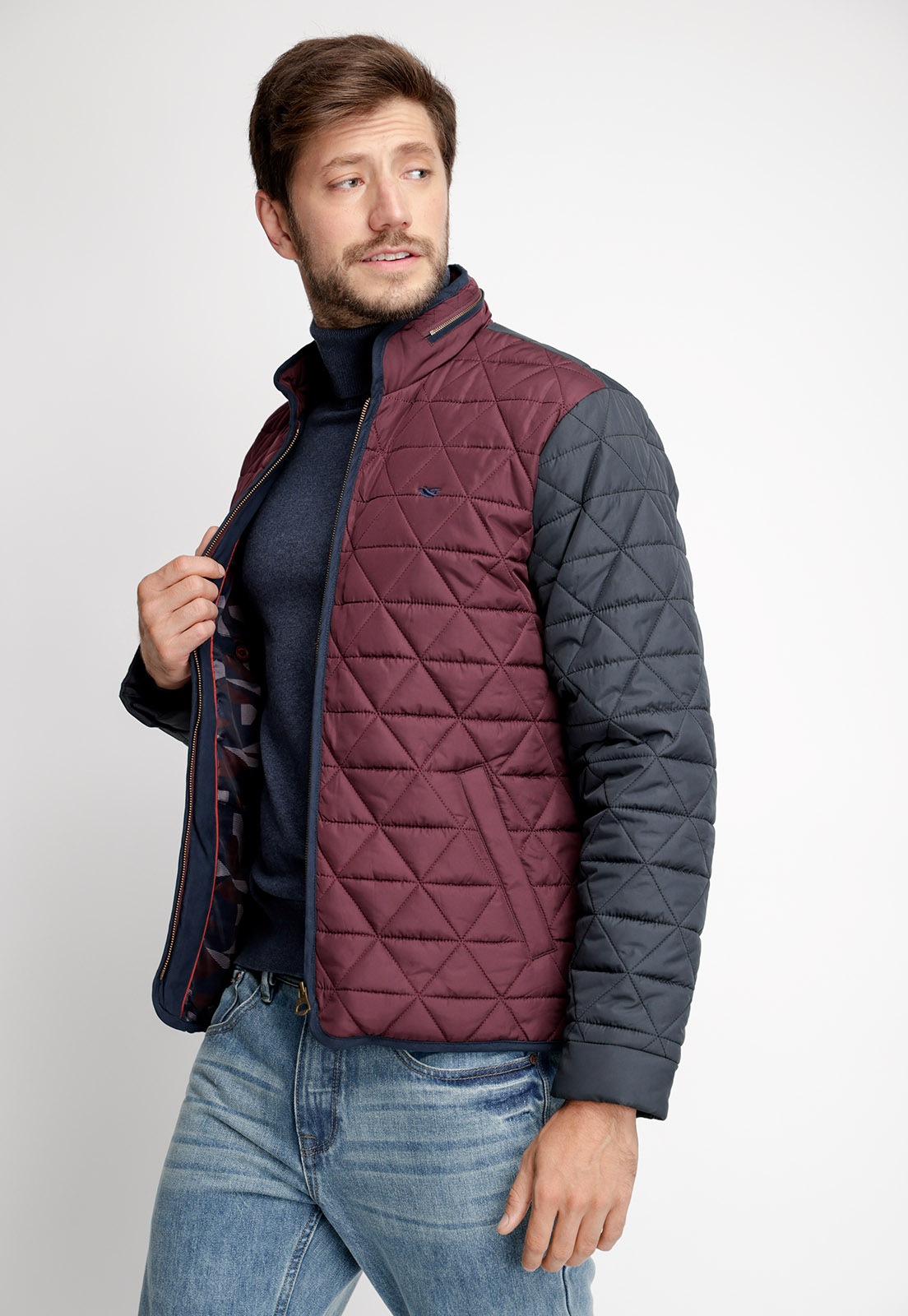CHAQUETA BI COLOR F MERLOT - 1