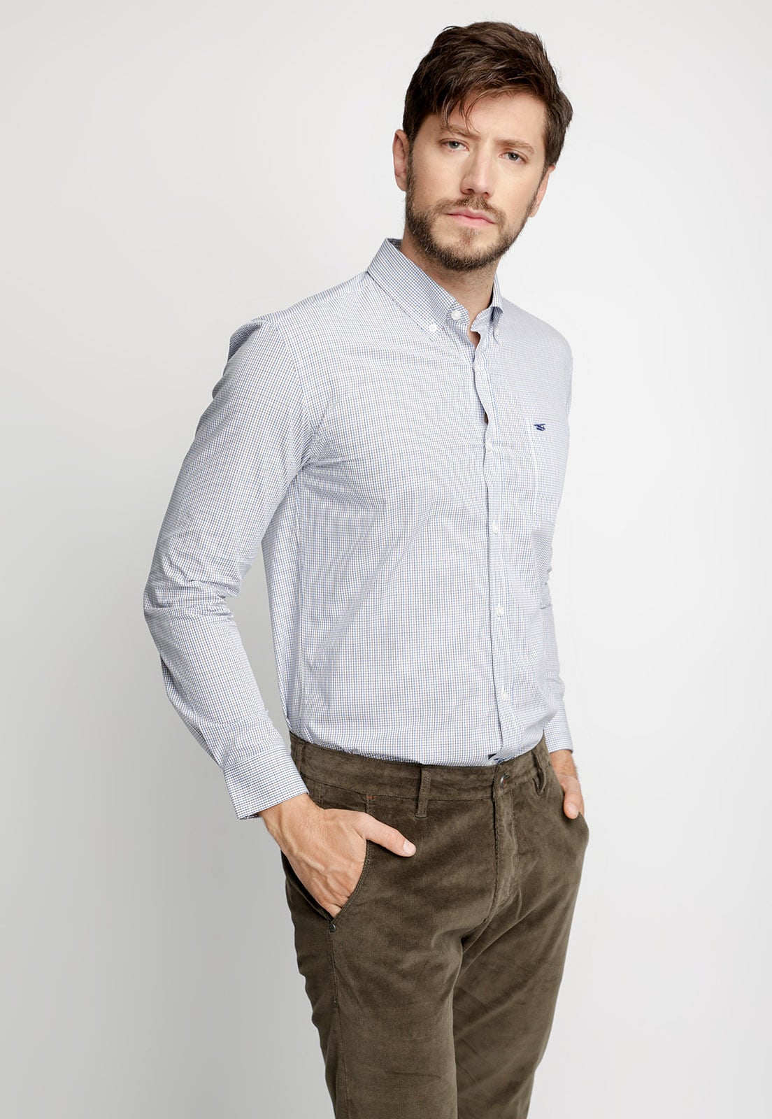 CAMISA SMART CASUAL PARMA COFFE - 1
