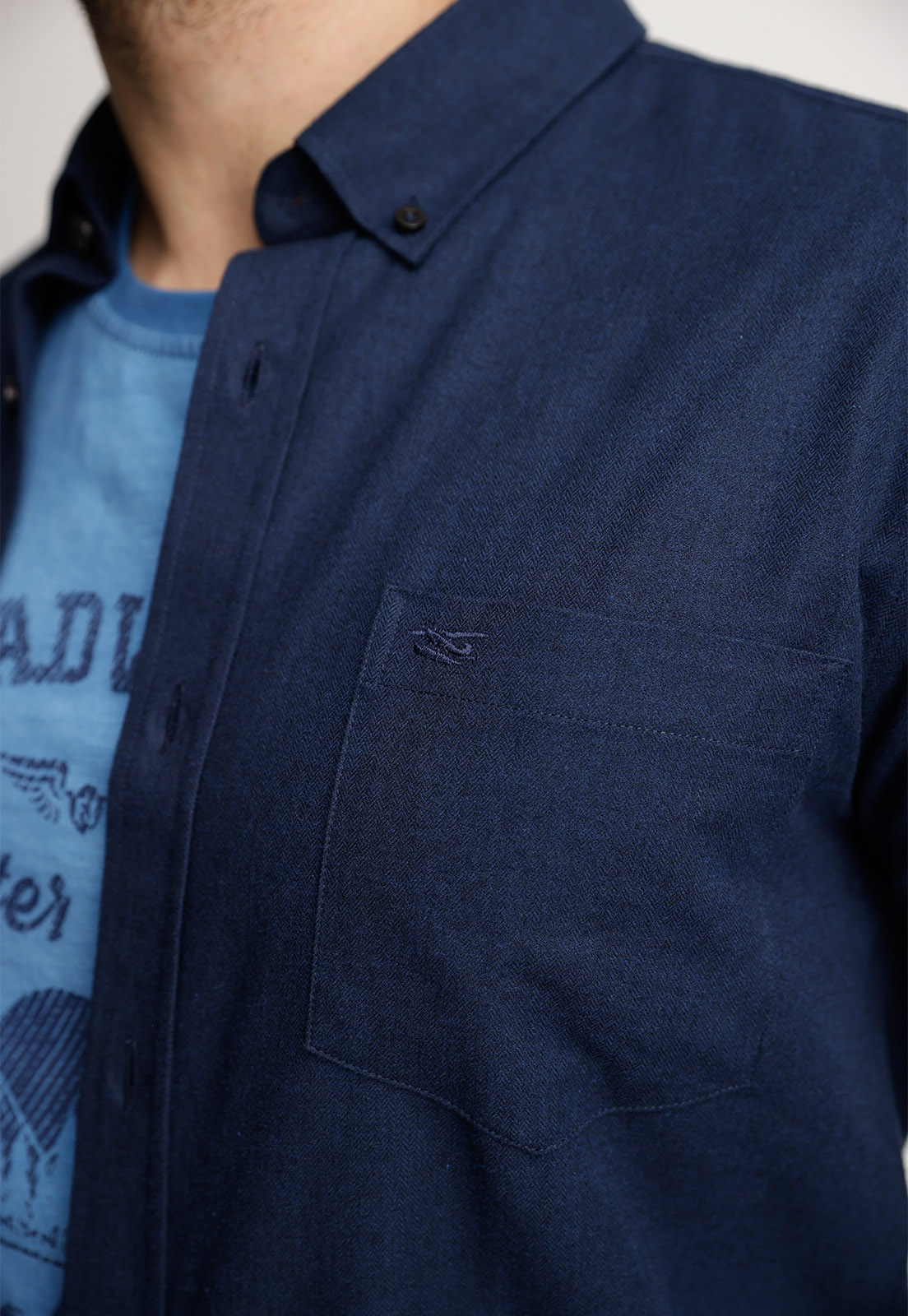 CAMISA FRANELA LISA F NAVY - 3