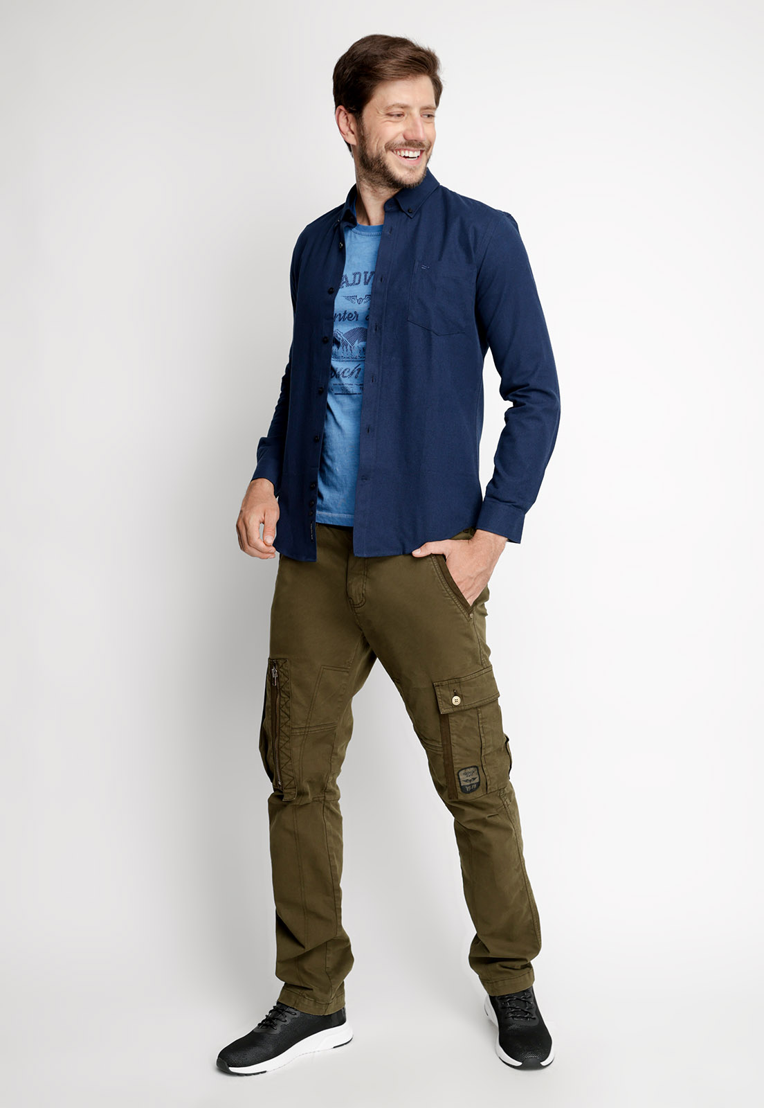 CAMISA FRANELA LISA F NAVY - 4