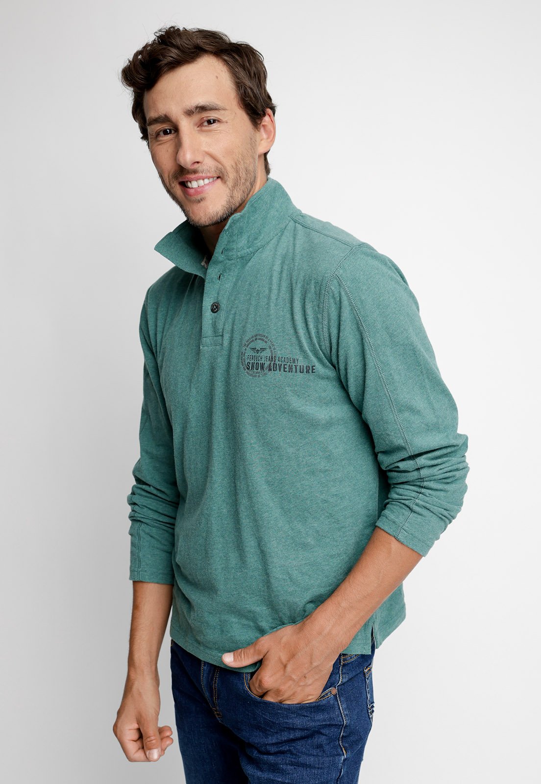 POLERA POLO UTAH PINE MELANGE - 1