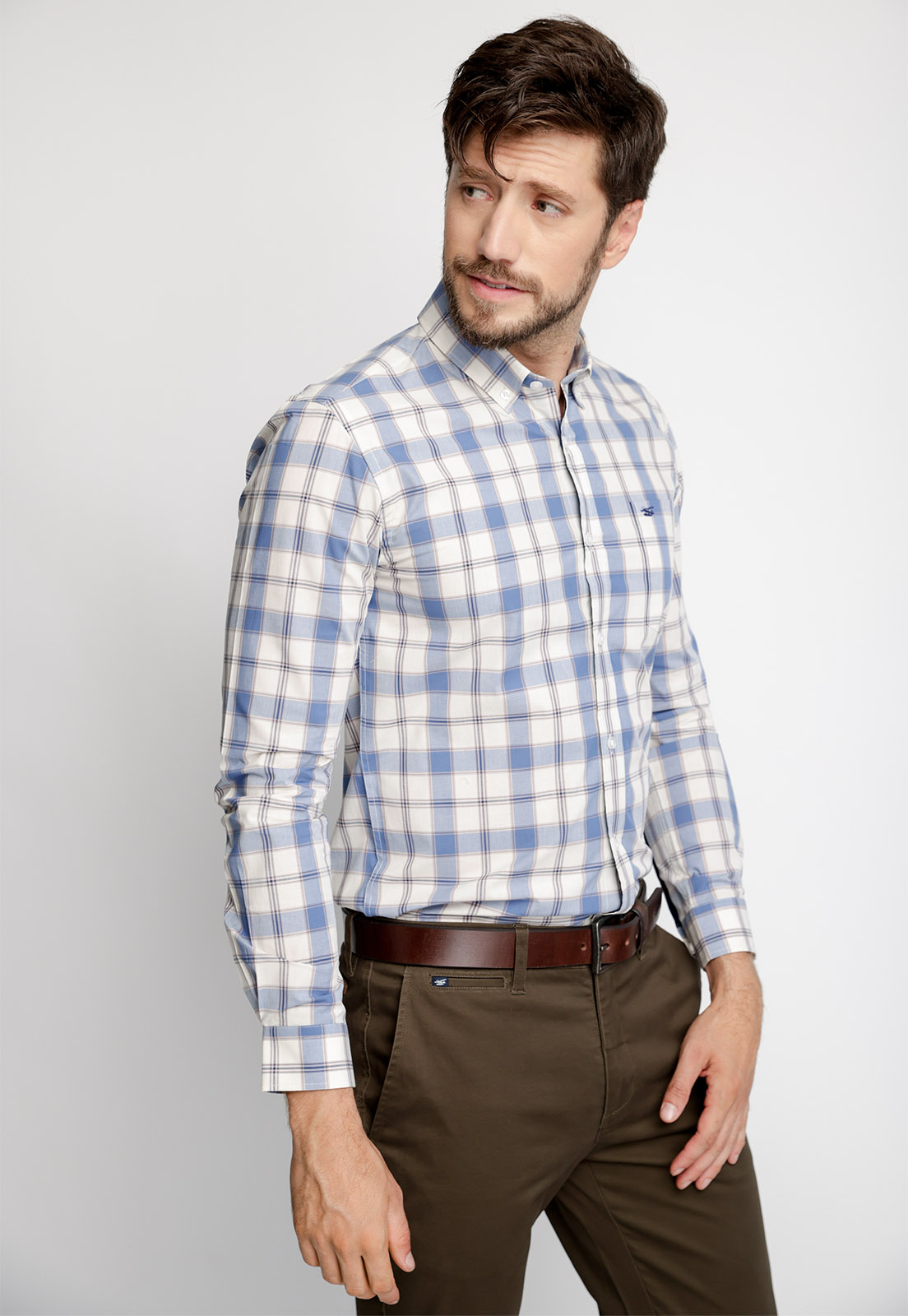 CAMISA CHECKERED HARLEM F BLUE - 1