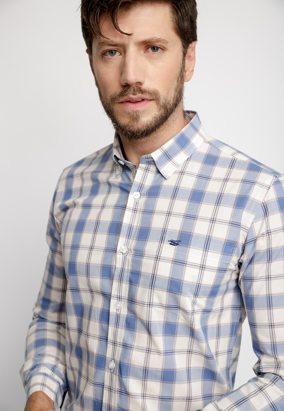 CAMISA CHECKERED HARLEM F BLUE - 3