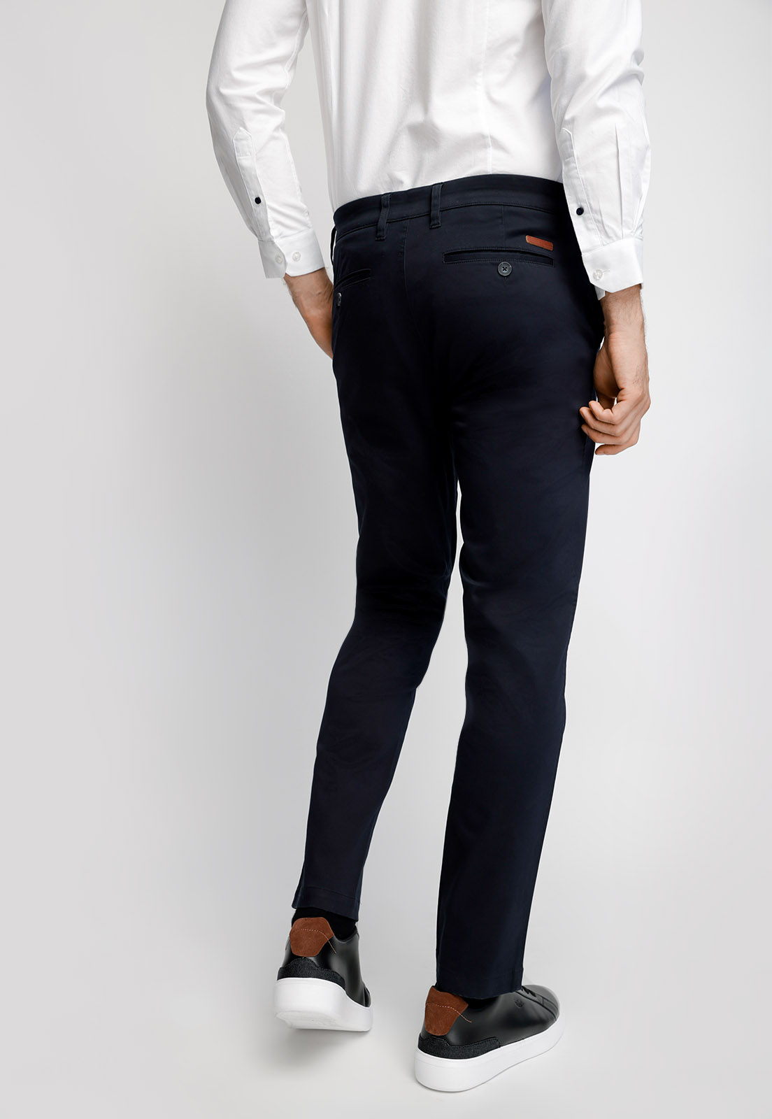 PANTALÓN TWILL SIN PLIEGUES SLIM L/31 NAVY - 2