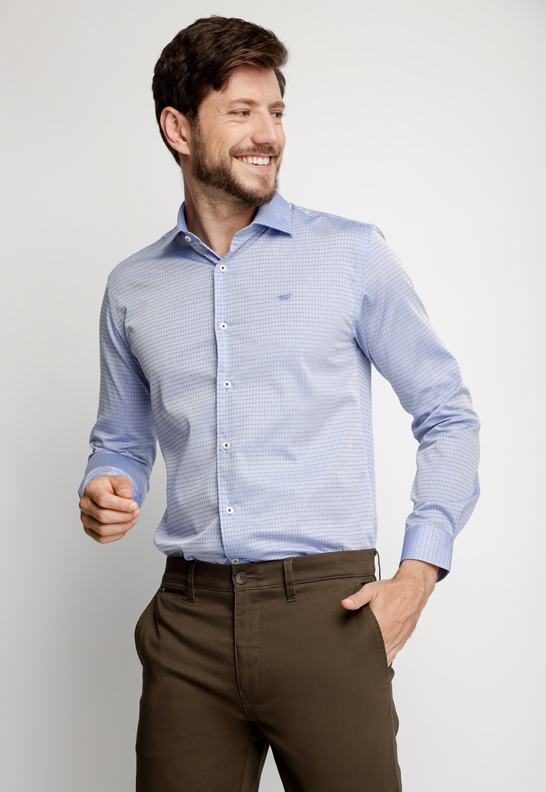 CAMISA SMART CASUAL GEORGIA BLUE - 1