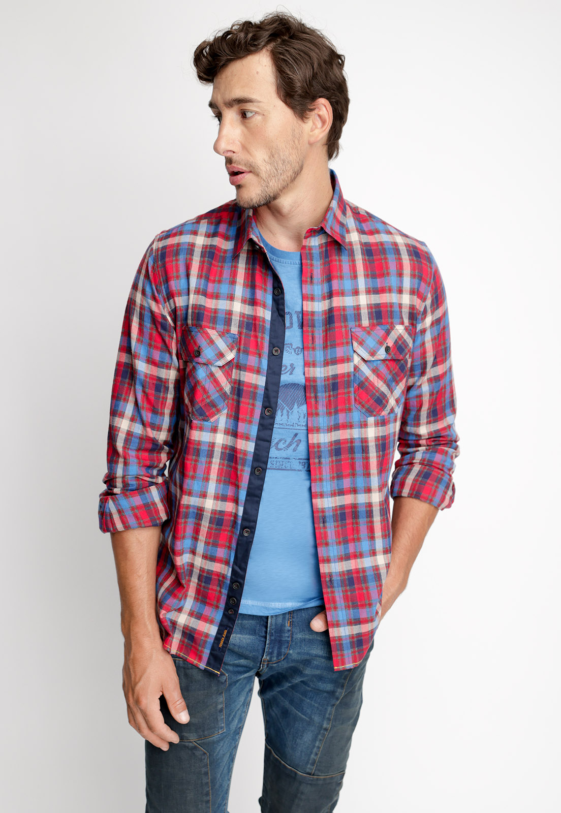 CAMISA CHECKERED MEMPHIS FJ RED - 1