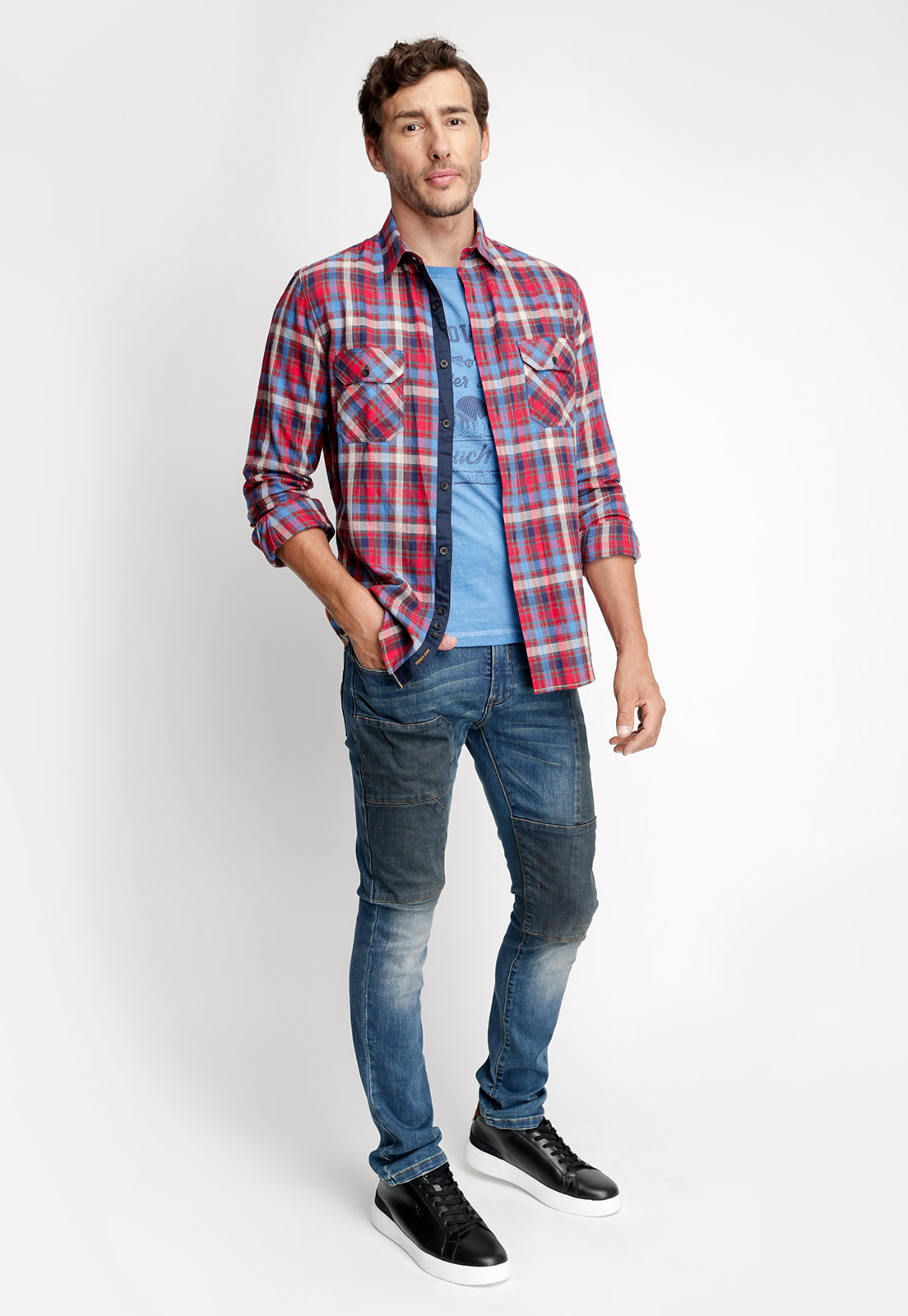 CAMISA CHECKERED MEMPHIS FJ RED - 4