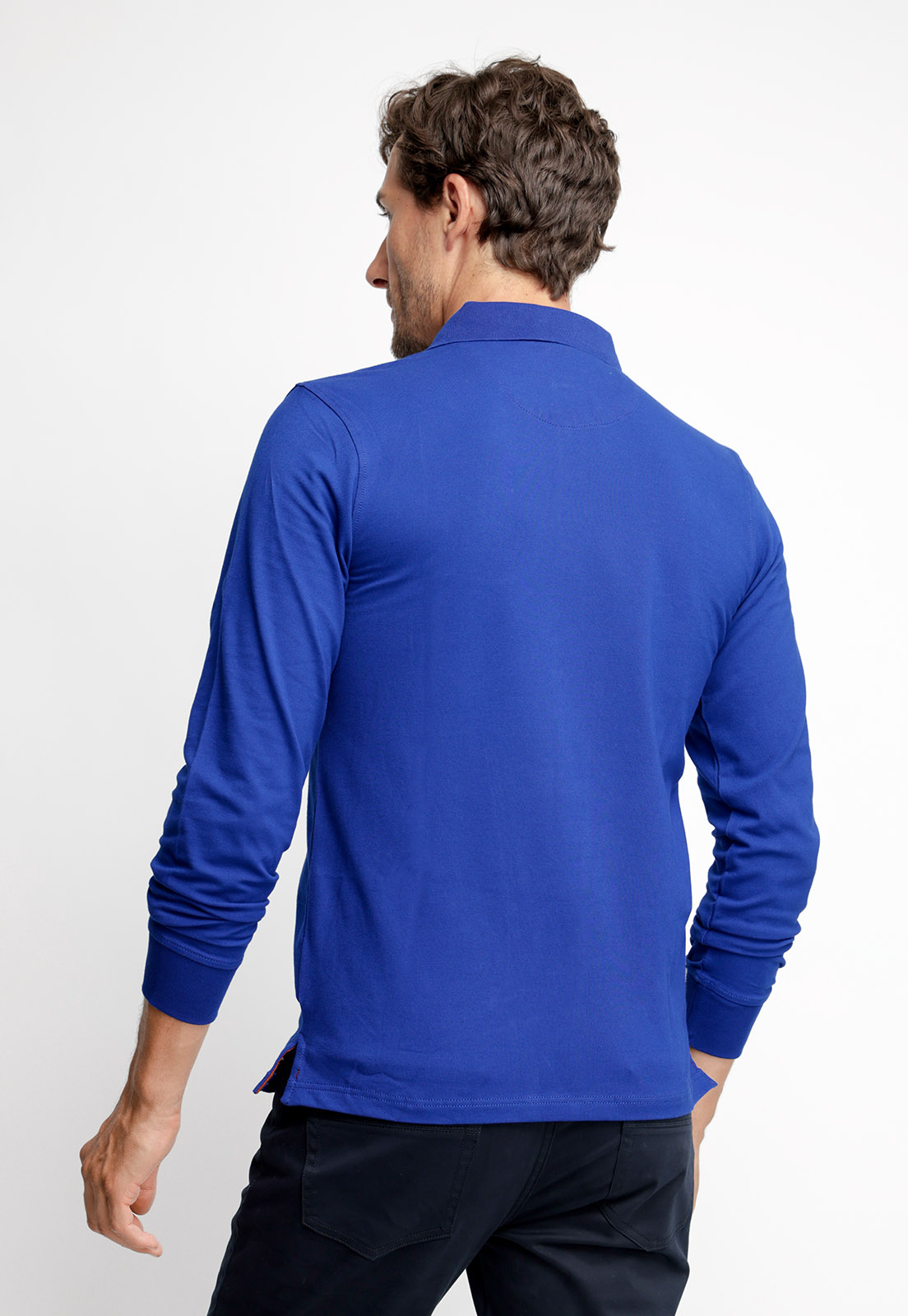 POLERA POLO BÁSICA MANGA LARGA BLUE - 2