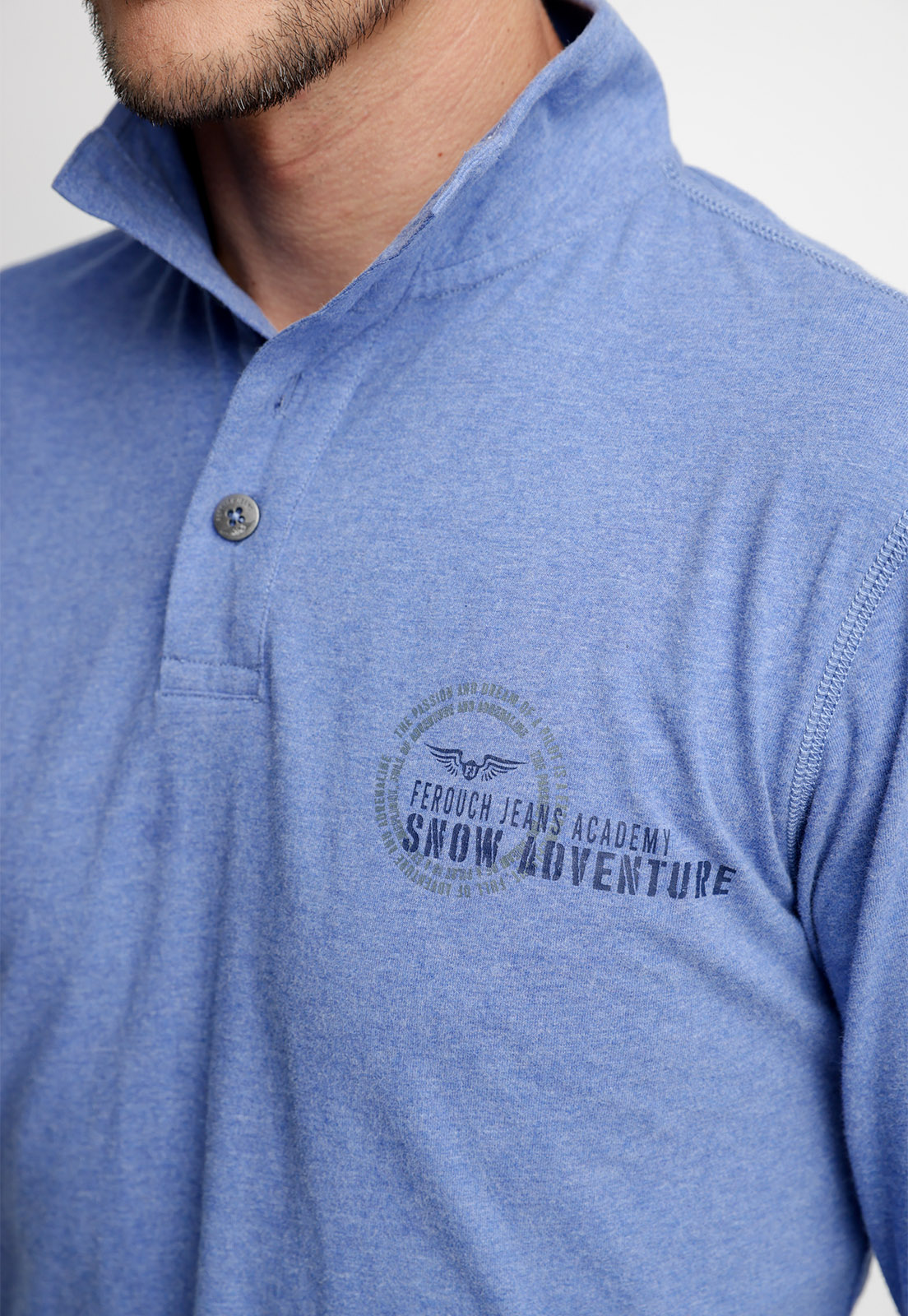 POLERA POLO UTAH BLUE MELANGE - 3