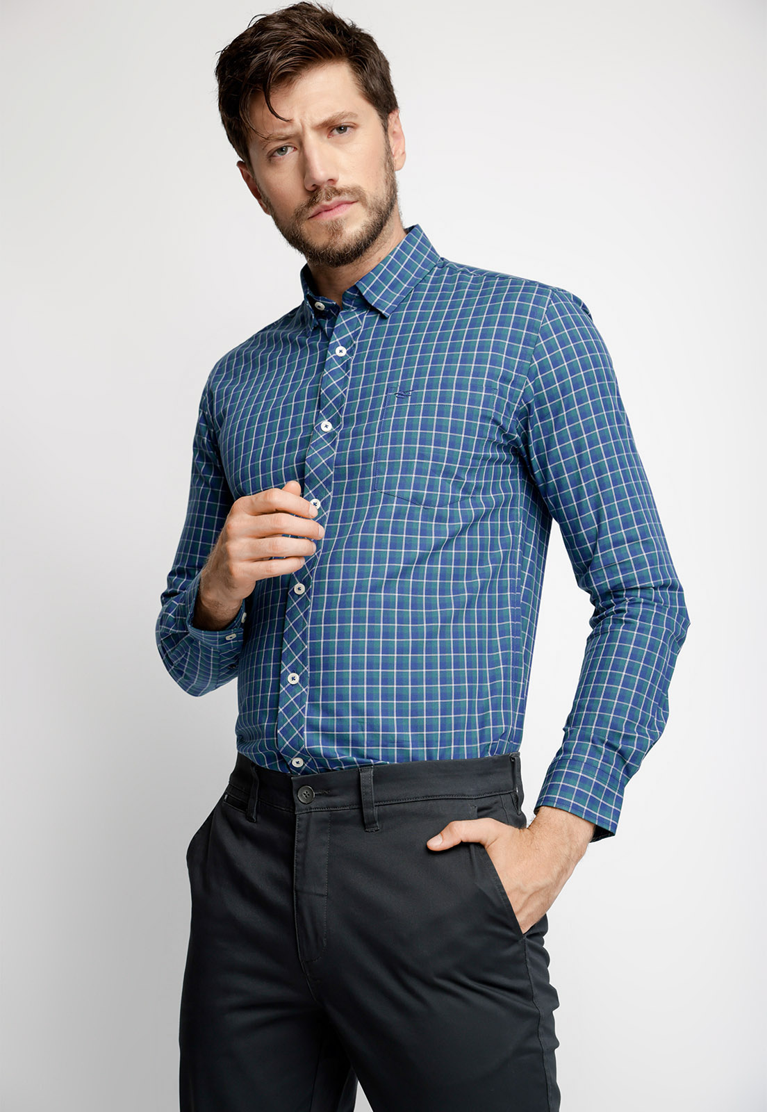 CAMISA CHECKERED DAKOTA F GREEN - 1