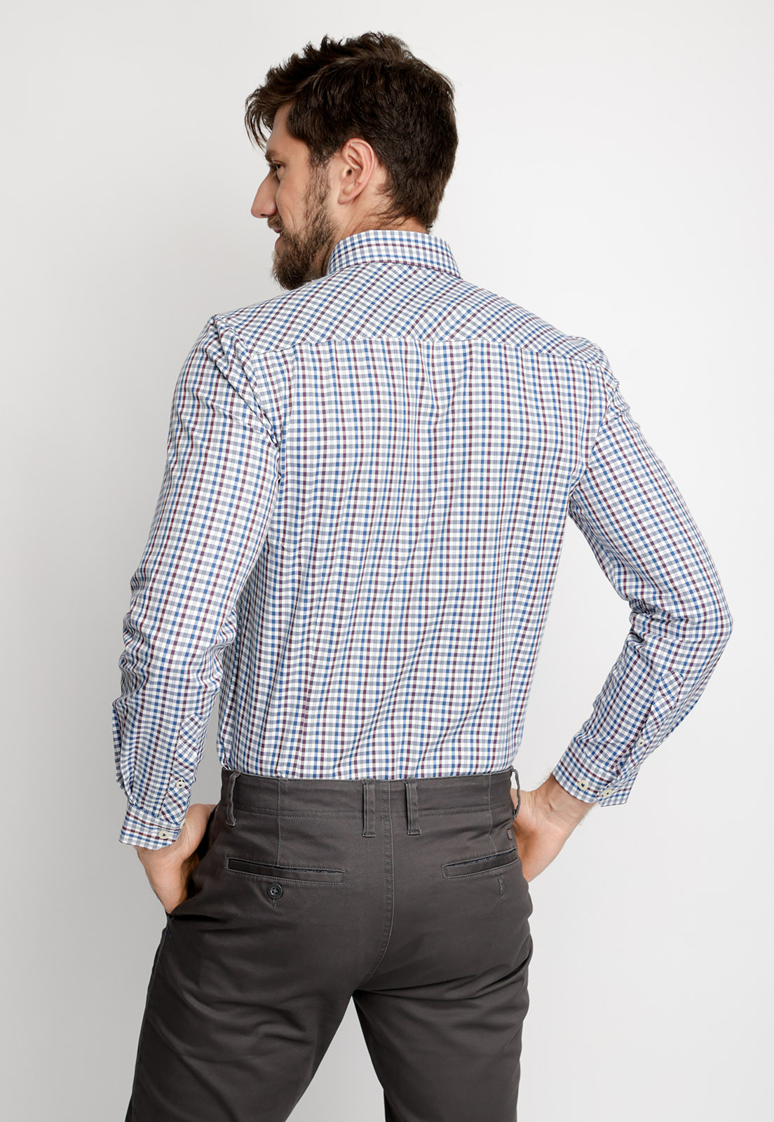 CAMISA SMART CASUAL DUBLIN BURGUNDY - 2