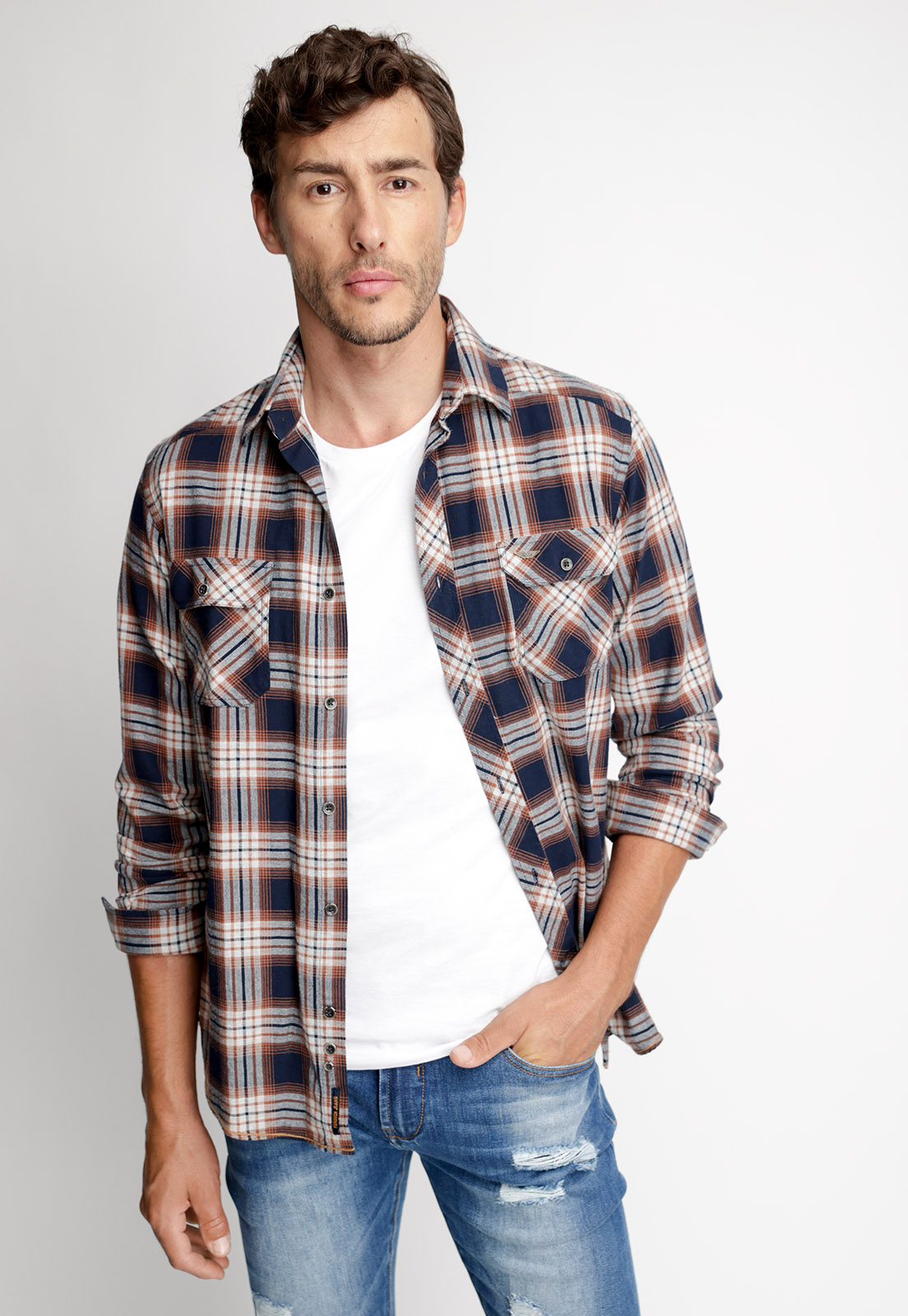 CAMISA CHECKERED ARIZONA FJ CAMEL - 1