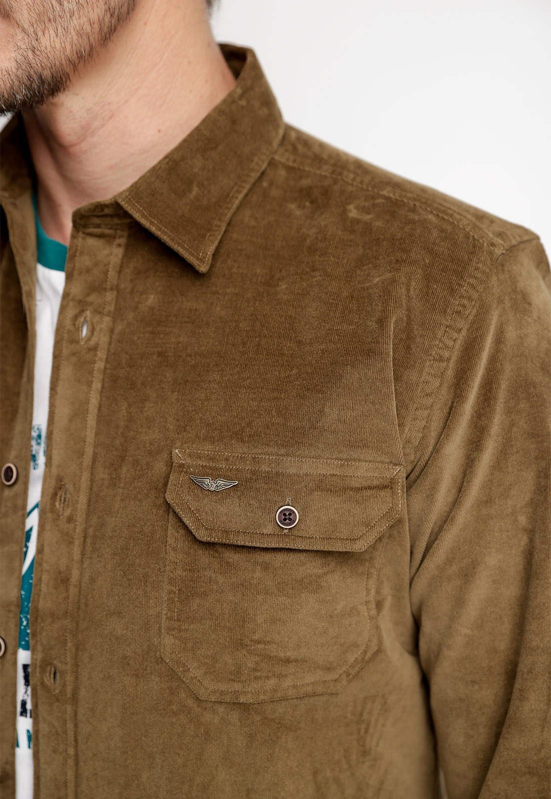 CAMISA OVERSHIRT CORDUROY F MILITARY - 3