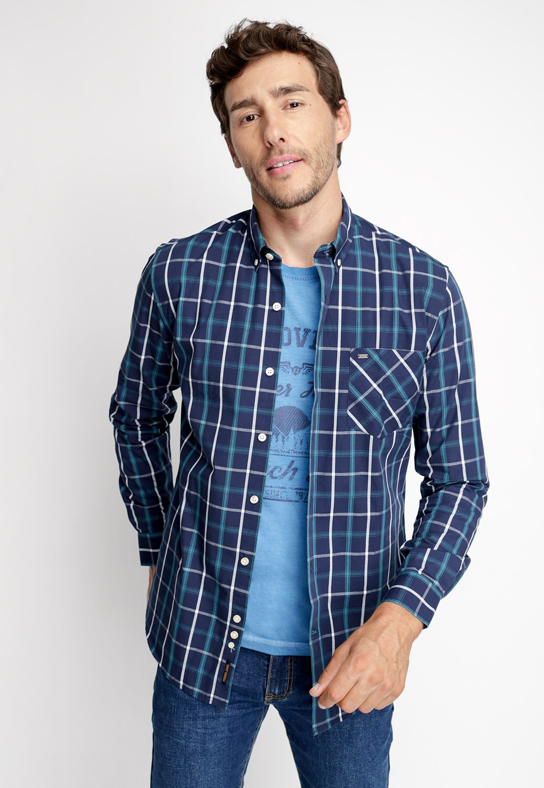 CAMISA CHECKERED CHICAGO RIVER - 1