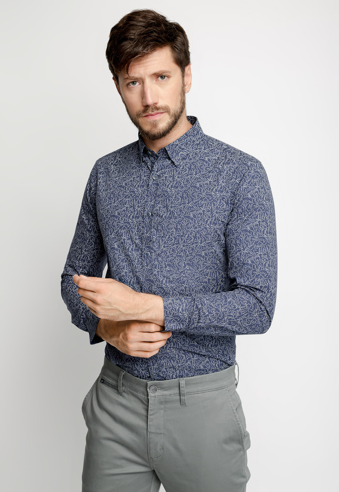 CAMISA ESTAMPADA IRVING F ECRU - 1