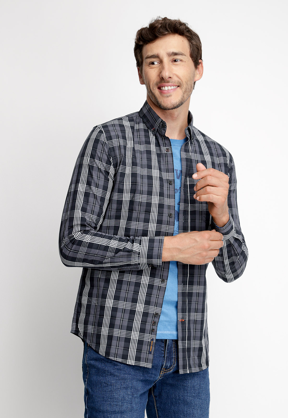 CAMISA CHECKERED MARINE FJ MARINE - 1