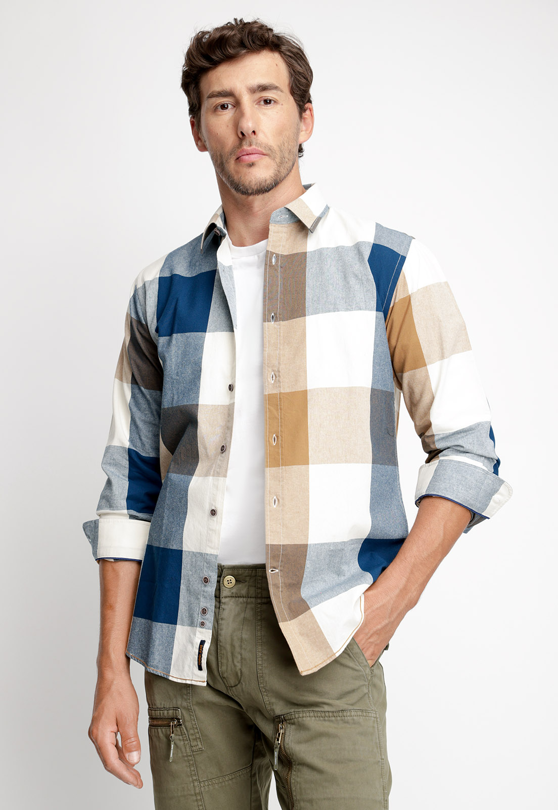 CAMISA CUADRO COLOR FJ TOASTED - 1