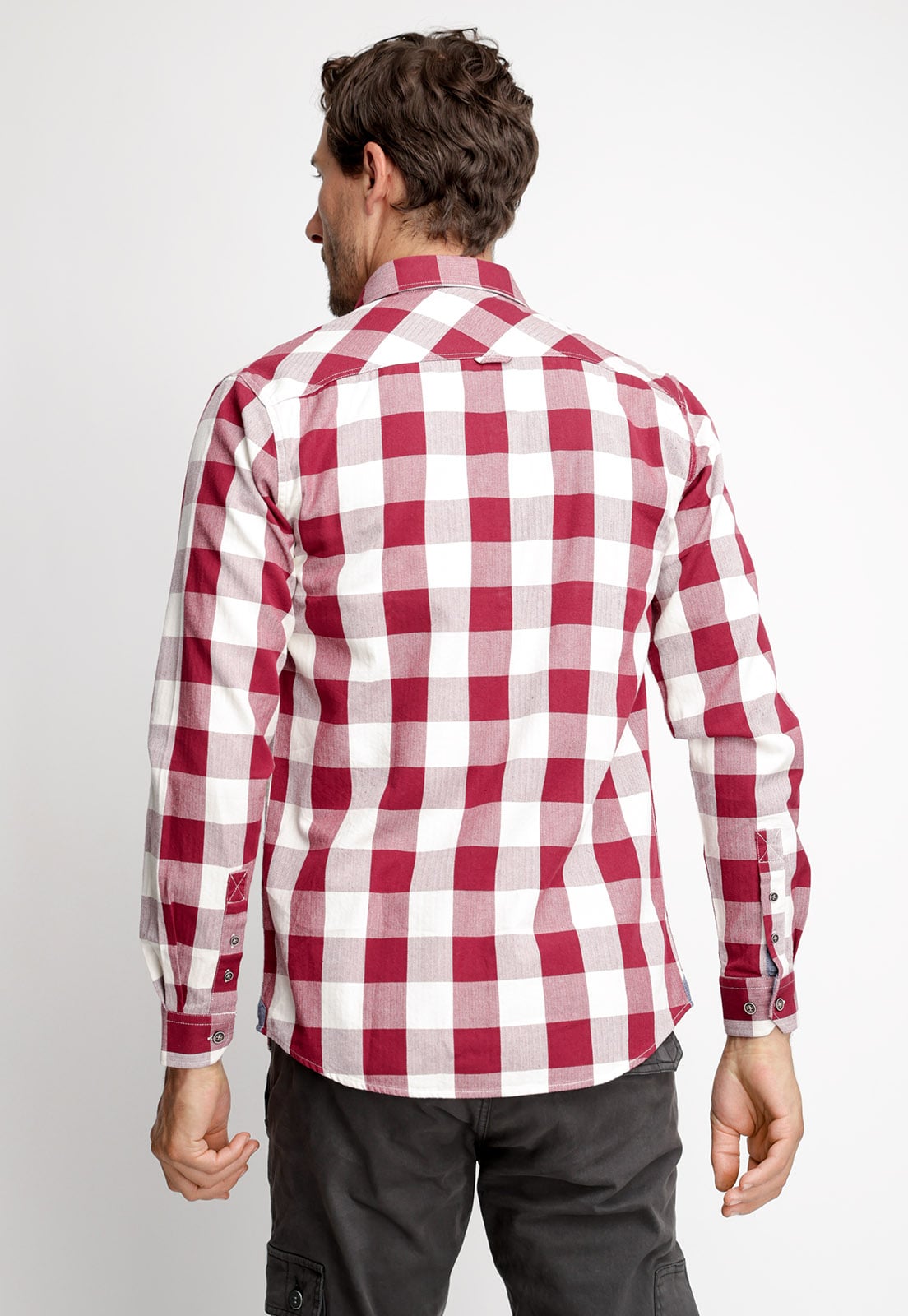 CAMISA CHECKERED INDIANA FJ CABERNET MELANGE - 2