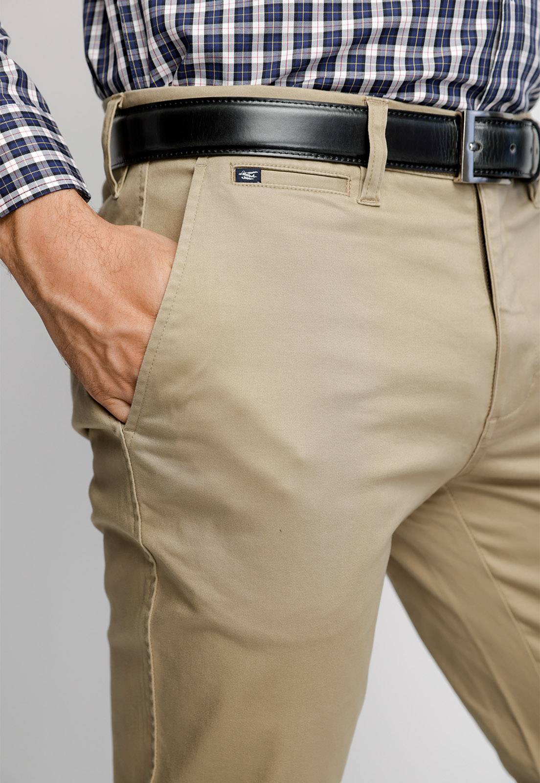 PANTALÓN TWILL SIN PLIEGUES SLIM L/33 KHAKI - 3