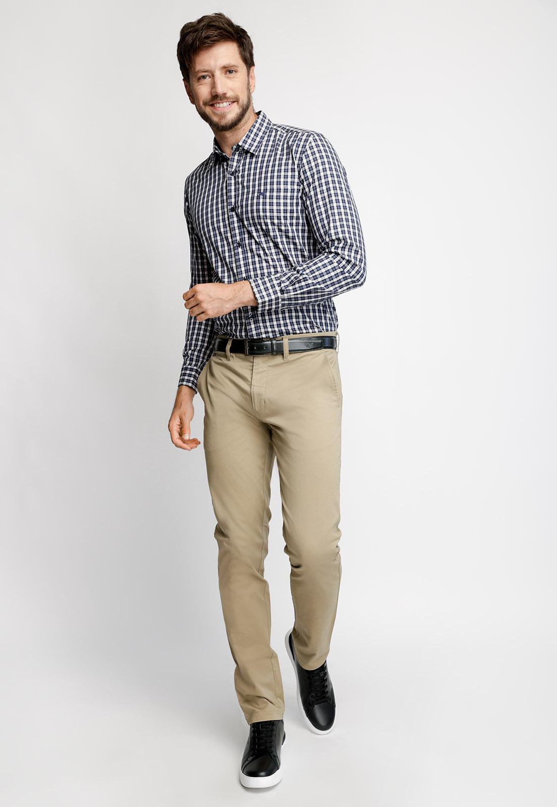 PANTALÓN TWILL SIN PLIEGUES SLIM L/33 KHAKI - 4
