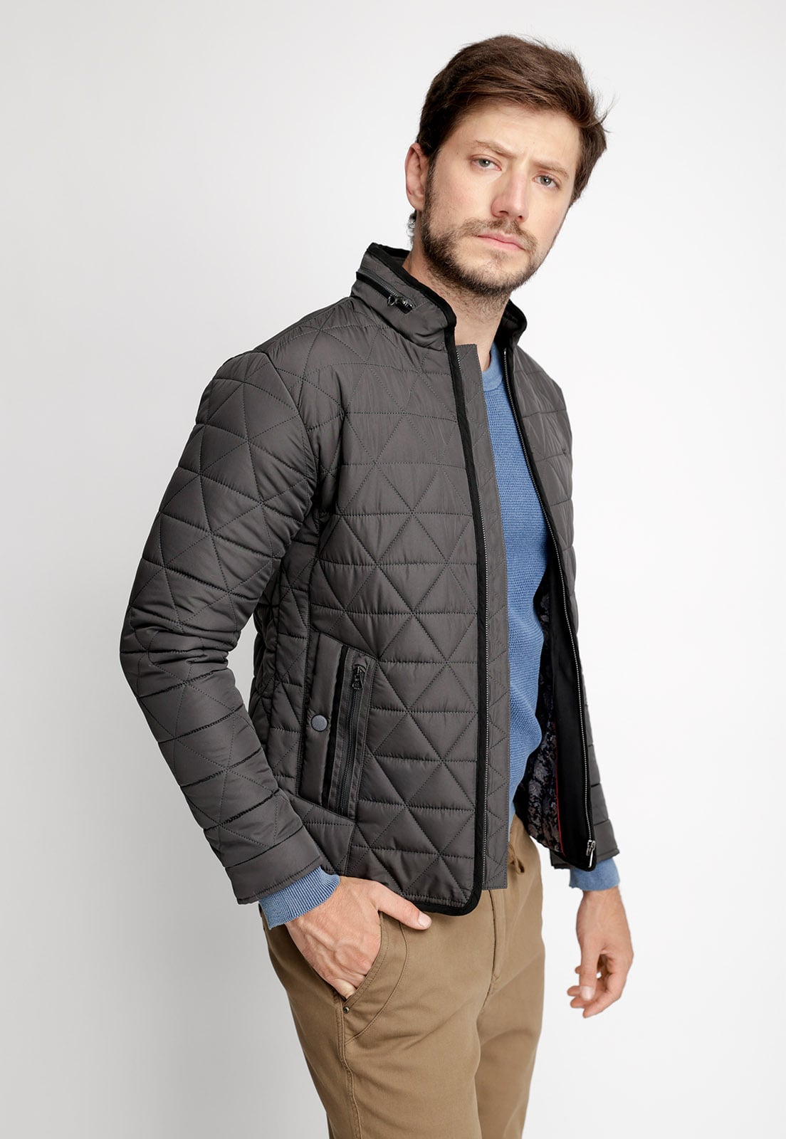 CHAQUETA ROMBOS F CHARCOAL - 1