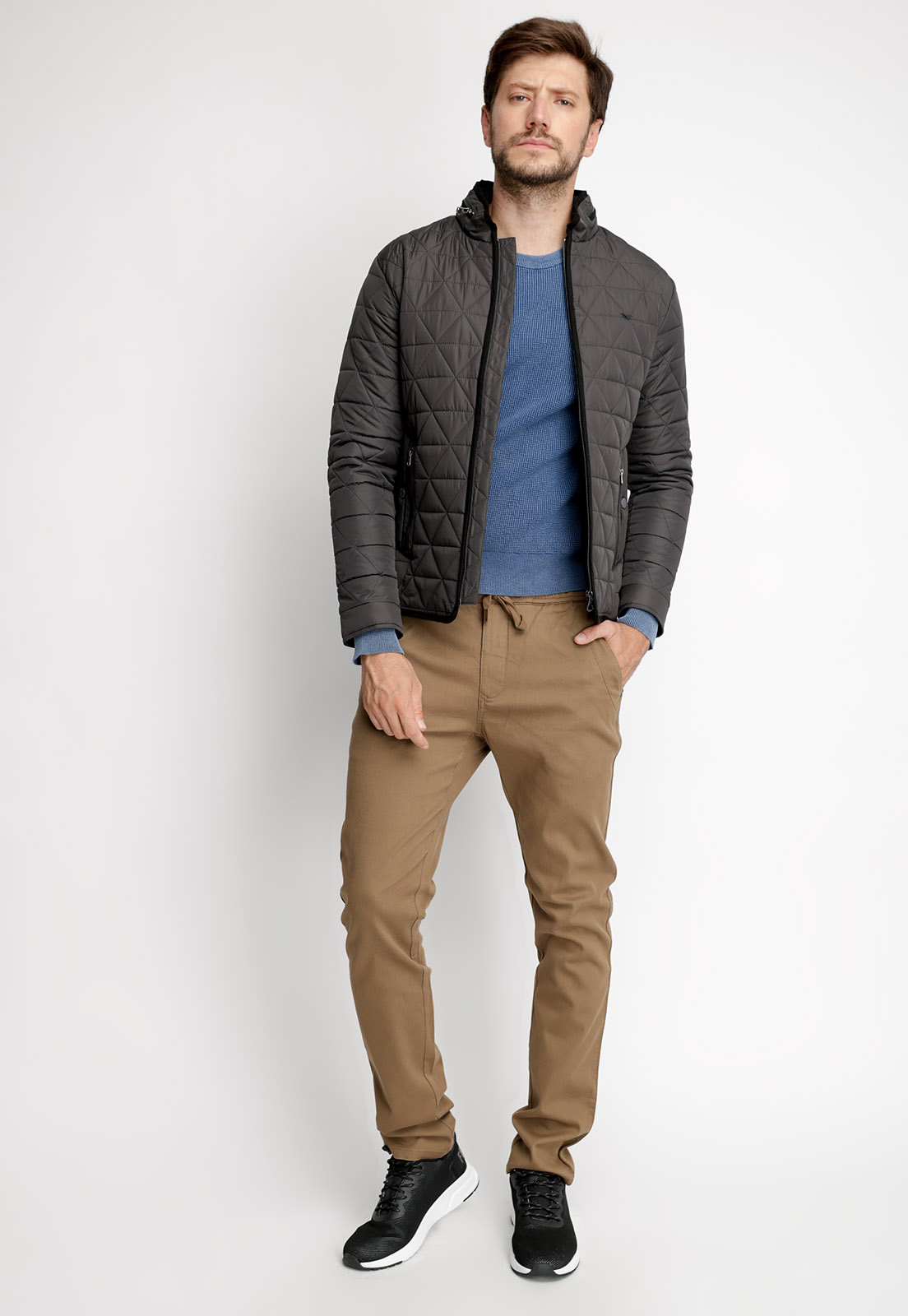 CHAQUETA ROMBOS F CHARCOAL - 4