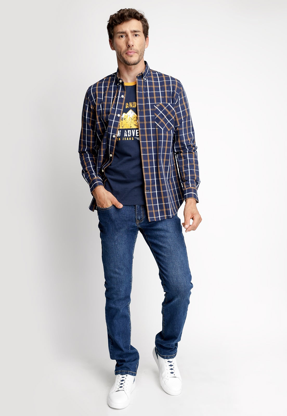 CAMISA CHECKERED CHICAGO FJ CAMEL - 4