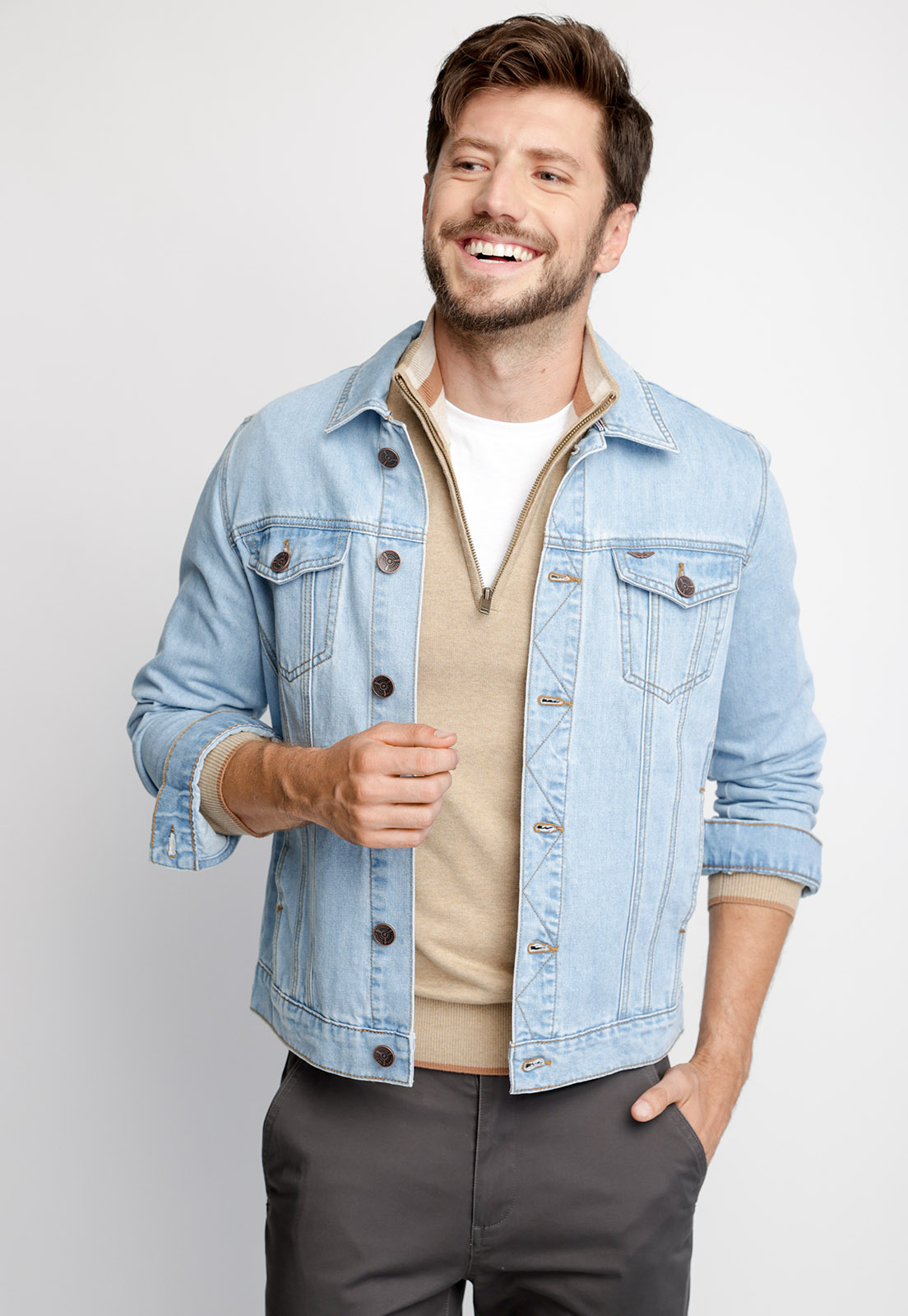 CHAQUETA BÁSICA DENIM FJ BLUE - 1
