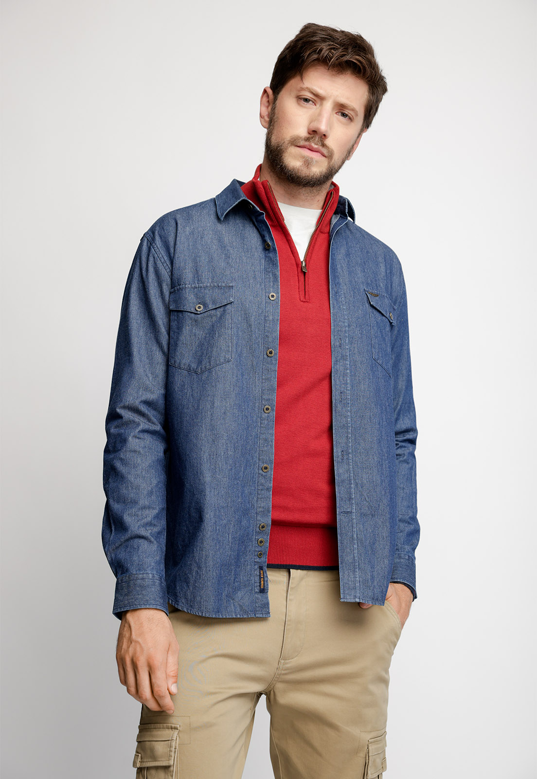 CAMISA DENIM BALTIMORE FJ BLUE - 1