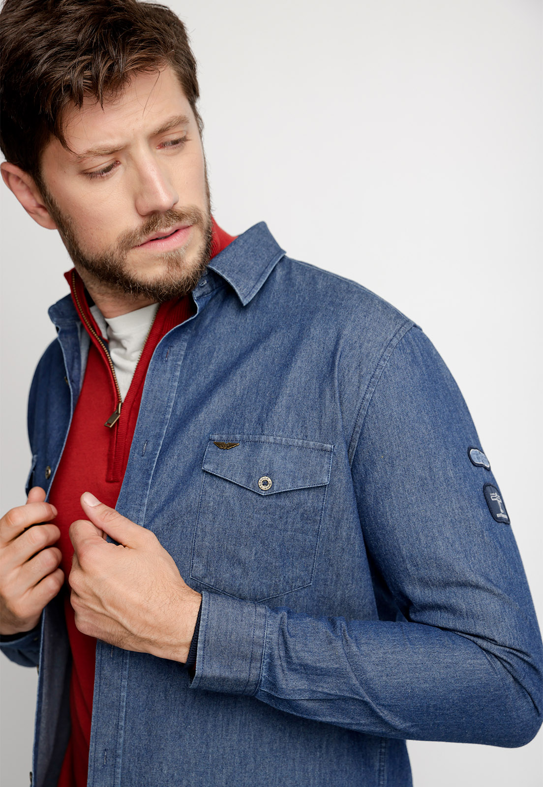 CAMISA DENIM BALTIMORE FJ BLUE - 3